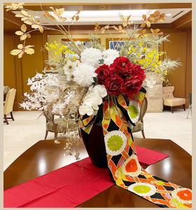 レンタルのお花　エレガリオ神戸のエントランス装花の写真