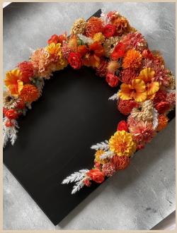 お店の看板アレンジの写真