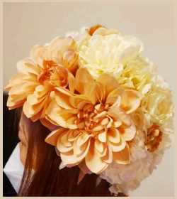 お花の帽子の写真
